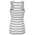 thumbnail image 3 of KOGMO Womens Cotton Stripe Ribbed Racerback Tank Top, 3 of 5