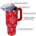 thumbnail image 3 of Christmas Tumbler 40 oz with Handle & Straw Lid - Vacuum Insulated, Leakproof Stainless Steel Mug - Cute Red Snowflake Design - Perfect Holiday Gift for Women & Men, 3 of 6