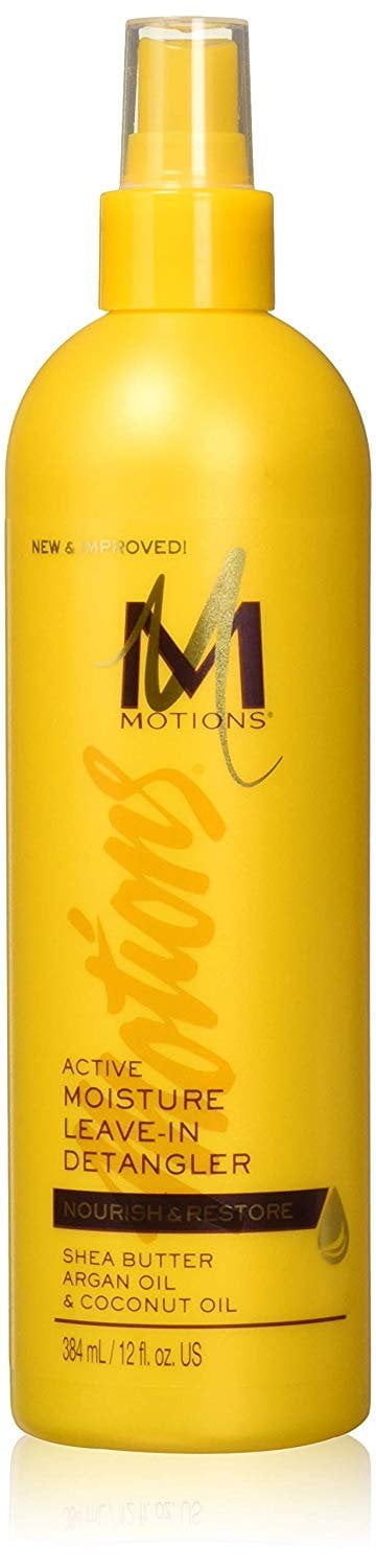 Motions Active Moisture Leave In Dentangler - For Wavy, Curly, Coily hair. Contains Coconut Oil, Shea Butter and Argan Oil, 12 Oz