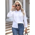thumbnail image 1 of Blusa de mujer Camisas de cuello en V Blusas elegantes de trabajo de manga larga, 1 of 5