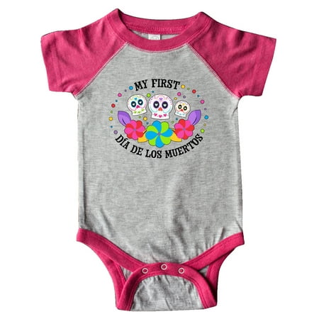 

Inktastic My 1st Dia De Los Muertos with Sugar Skulls and Flowers Gift Baby Boy or Baby Girl Bodysuit