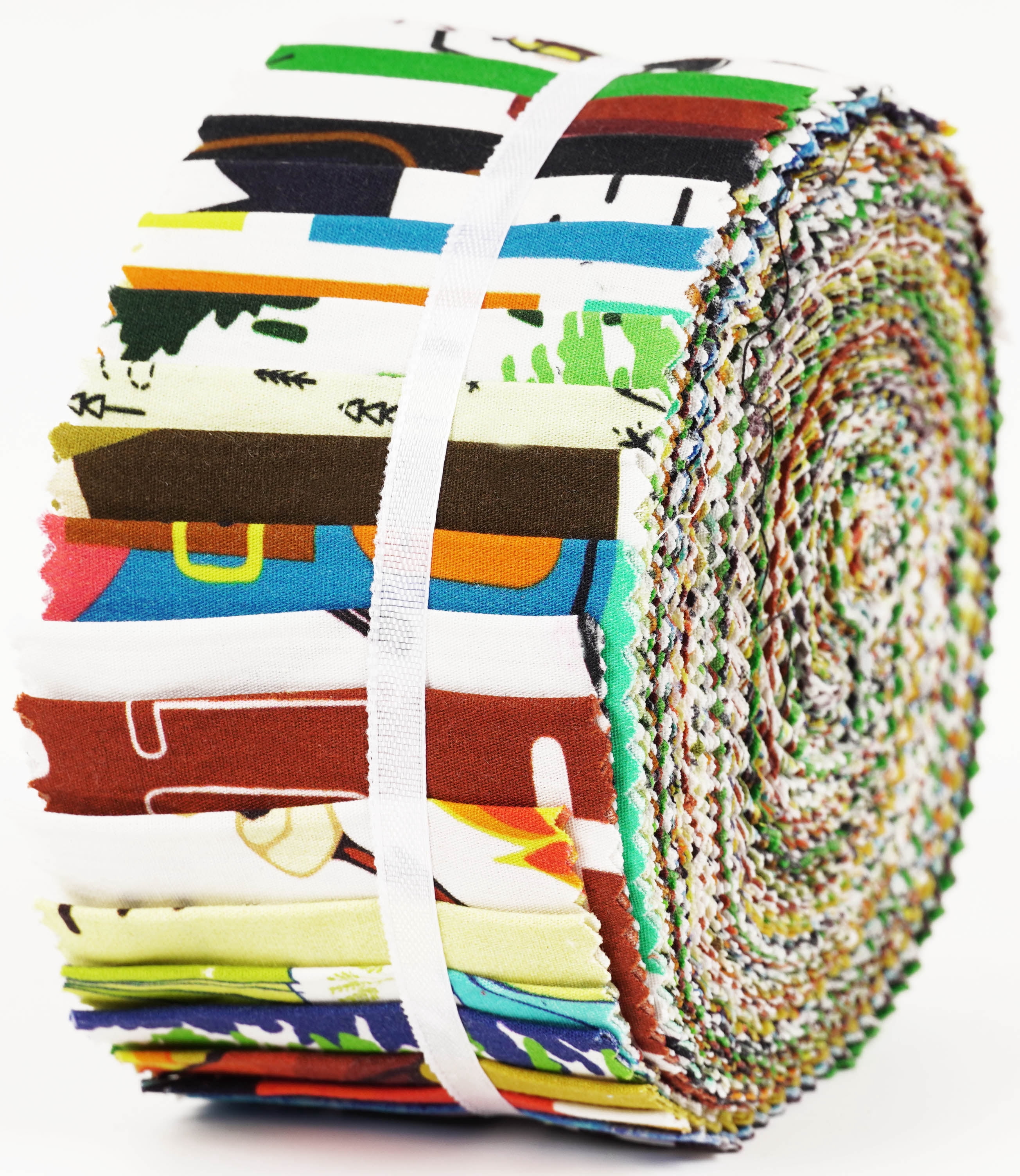 Soimoi 40Pcs Camping Print Cotton Precut Fabrics For Quilting Craft Strips 2.5x42inches Jelly Roll - Multicolor