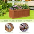 thumbnail image 5 of Gymax Wood Outdoor Planter Box w/ Seat 2-in-1 Wooden Raised Garden Bed & Bench, 5 of 7