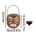 thumbnail image 2 of 2Pcs Solar Outdoor Rattan Lantern Hanging Light, Decorative Patio Garden Backyard Lamp with Woven Wicker Design, Weatherproof Hanging Lighting for Camping & Outdoor Night Ambiance, 5.9"x9", 2 of 6