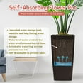 thumbnail image 3 of S-HOME Square Planter 30" High in Faux Rattan Design 1-Pack with Automatic Watering System for Indoor or Outdoor Use, 3 of 10