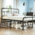 thumbnail image 3 of Apextella 14 in Twin Metal Platform Bed Frame with Curved Headboard and Footboard, No Box Spring Needed, Underbed Storage, Black, 3 of 6
