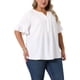 thumbnail image 4 of Blusa de Chiffon Casual de Manga Corta con Volantes en V para Mujeres Talla Grande Agnes Orinda 2X Blanca, 4 of 5