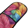 thumbnail image 4 of Yayeee Double Oven Mitt Kitchen Heat Resistant Baking 35" x7" Quilted Glove, Vibrant Leaves Pattern, 4 of 6