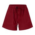 thumbnail image 6 of Ltctricy Women's Casual Shorts Plus Size Elastic High Waisted Drawstring Comfy Lounge Shorts Summer Shorts with Pockets, 6 of 7