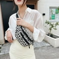 thumbnail image 3 of Yucurem Fashion Women Flannel Leopard Print Crossbody Bag Casual Waist Packs (A), 3 of 10