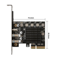 thumbnail image 4 of 2 USB 3.2 Gen2 X2 A and 1 USB C Type-C PCIe X4 Host Controller Card 20Gbps High Speed Industrial Camera Video Capture, 4 of 7