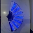thumbnail image 3 of maskred Luminous Glow LED Fan For Festive Halloween Costumes Bars Festival Accessories Concerts Glow In Dark Blue, 3 of 6
