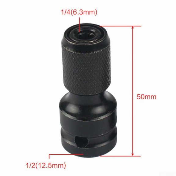 1/2inch Square Female Drive to 1/4inch Hex Shank Socket Converter Adapter