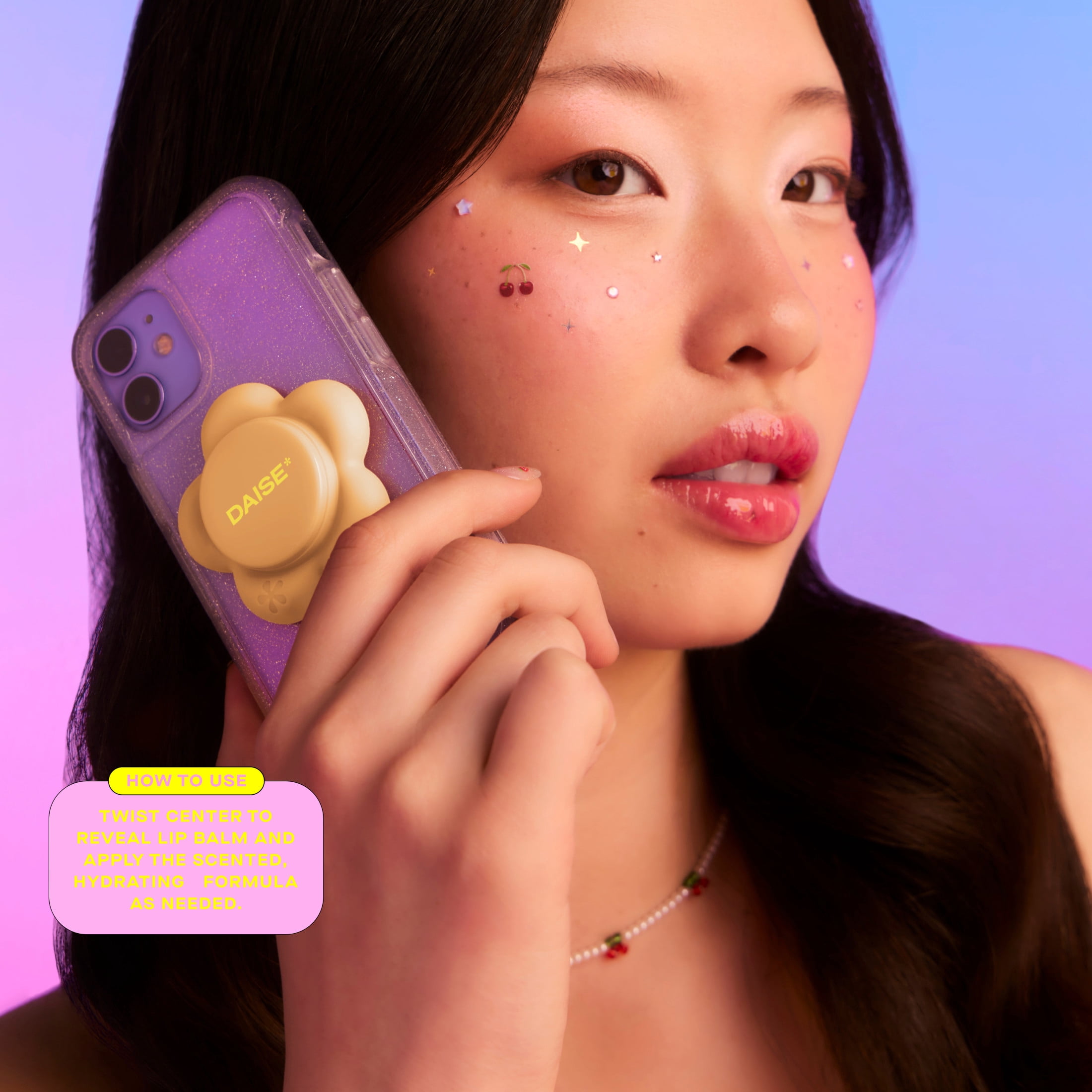 DAISE Lip Service Lip Balm Phone Pod in Very Vanilla, With Vitamin E and Shea Butter,1.7 g