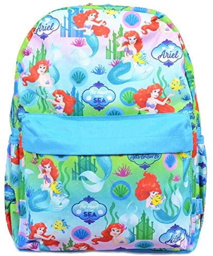 Disney Little Mermaid Ariel 16" Large School Backpack Girls Book Bag Shell 