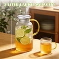 thumbnail image 5 of TINANA 68 oz Glass Pitcher with Lid, 2L Borosilicate Water Carafe, Stainless Steel Filter Lid, Iced Tea Lemonade Juice Milk Beverage Jug, 5 of 6