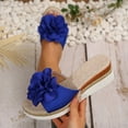 thumbnail image 6 of Viluyesy Womens Slide Sandals, Cute Floral Slip-On Open Toe Spring Summer Beach Wedge Shoes Blue 9.5, 6 of 9