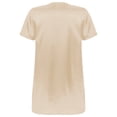 thumbnail image 4 of Venjoe Men's Night Shirt Short Sleeve Nightgowns Satin V Neck Sleep Nightshirt Sleepwear Loungewear Light Apricot XL, 4 of 7