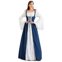 KAWELL Renaissance Medieval Irish Costume Over Dress & Cream Chemise Set