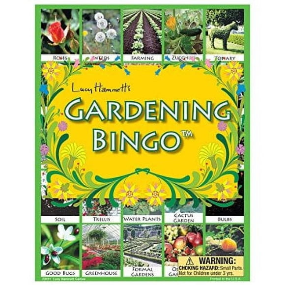 Juego de bingo de jardinería Lucy Hammett Games con tableros ilustrados