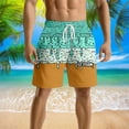 thumbnail image 2 of Mens Swim Trunks Ice Cream Melt Graffiti Quick Dry 2 In 1 Bathing Suit Swimming Board Shorts Mesh Lining Mint Green XL, 2 of 4