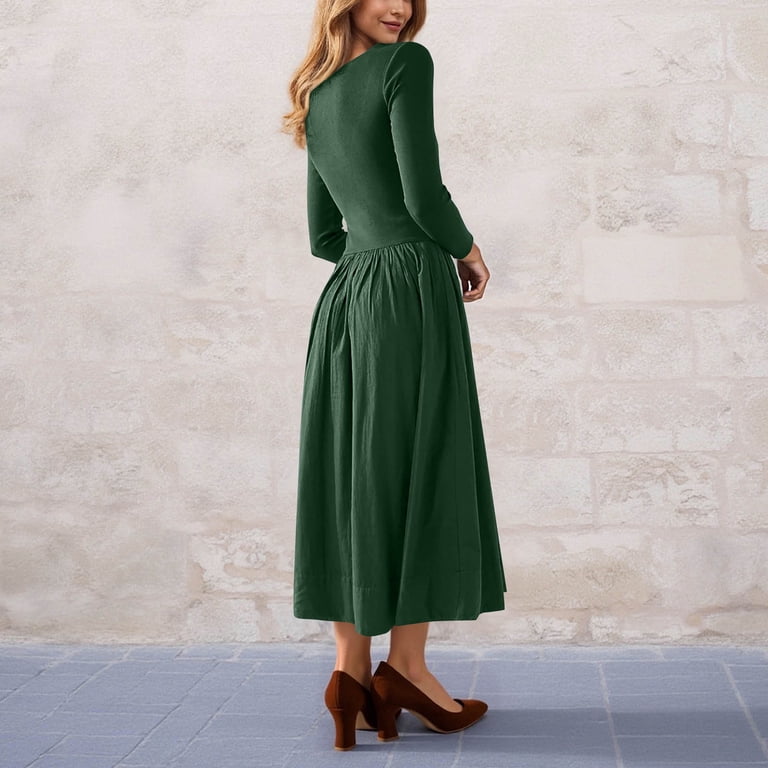 knee length dresses for ladies Love Found Light Blue Linen Tiered Midi Dress – Shop the Mint main image 0