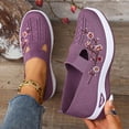thumbnail image 4 of Orthopedic Shoes for Women,Women Wide Width Breathable Walking Comfortable Slip on Sneakers,Non Slip Arch Support Slip on Shoes Purple 6, 4 of 7