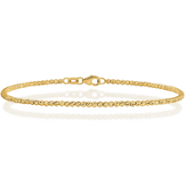 14K Solid Yellow Gold Beaded Ball Chain Bracelet