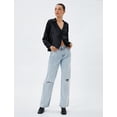 thumbnail image 5 of Long Sleeve Buttoned V Neck Satin Shirt, 5 of 6