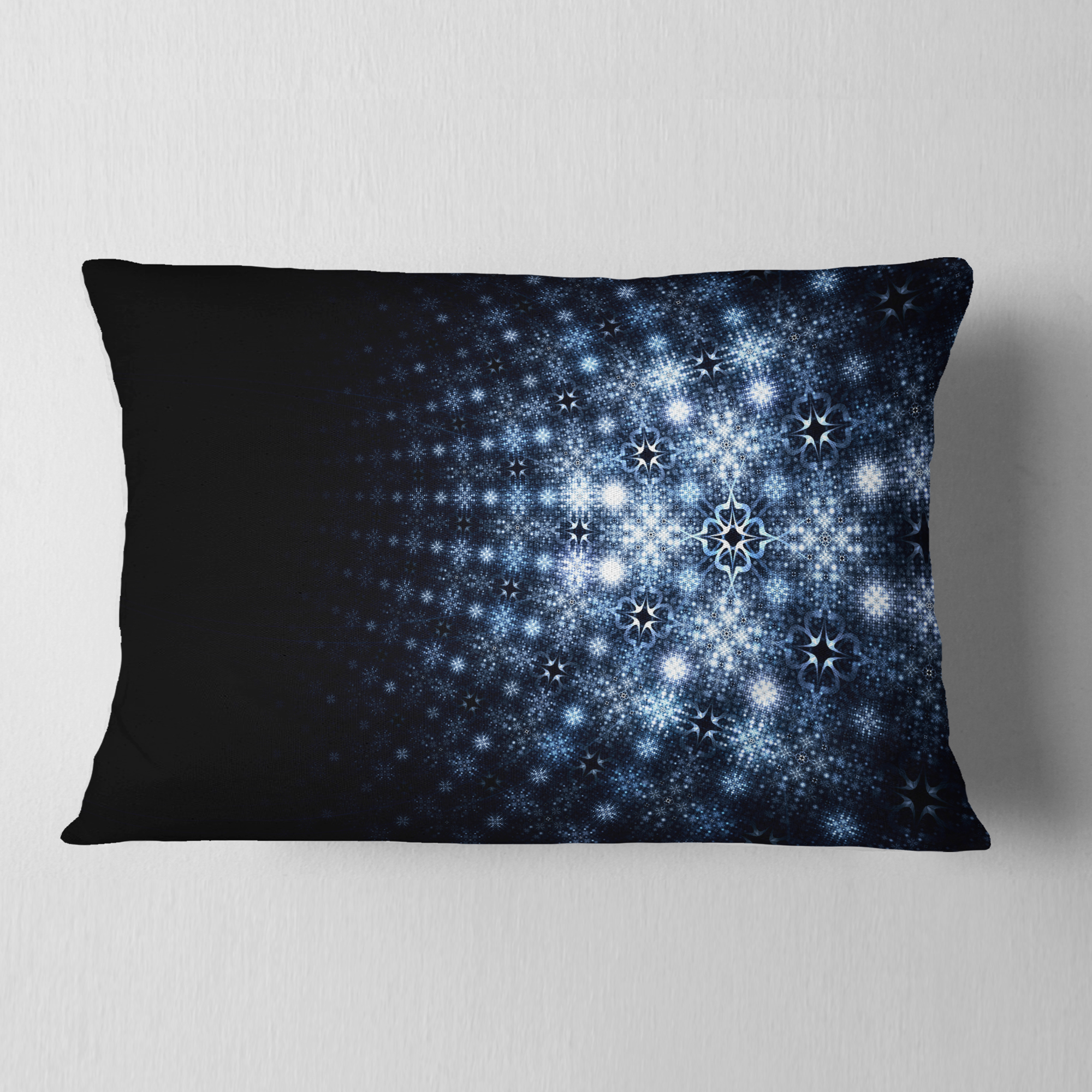 Designart Digital Fractal Flower Perspective - Abstract Throw Pillow - 12x20