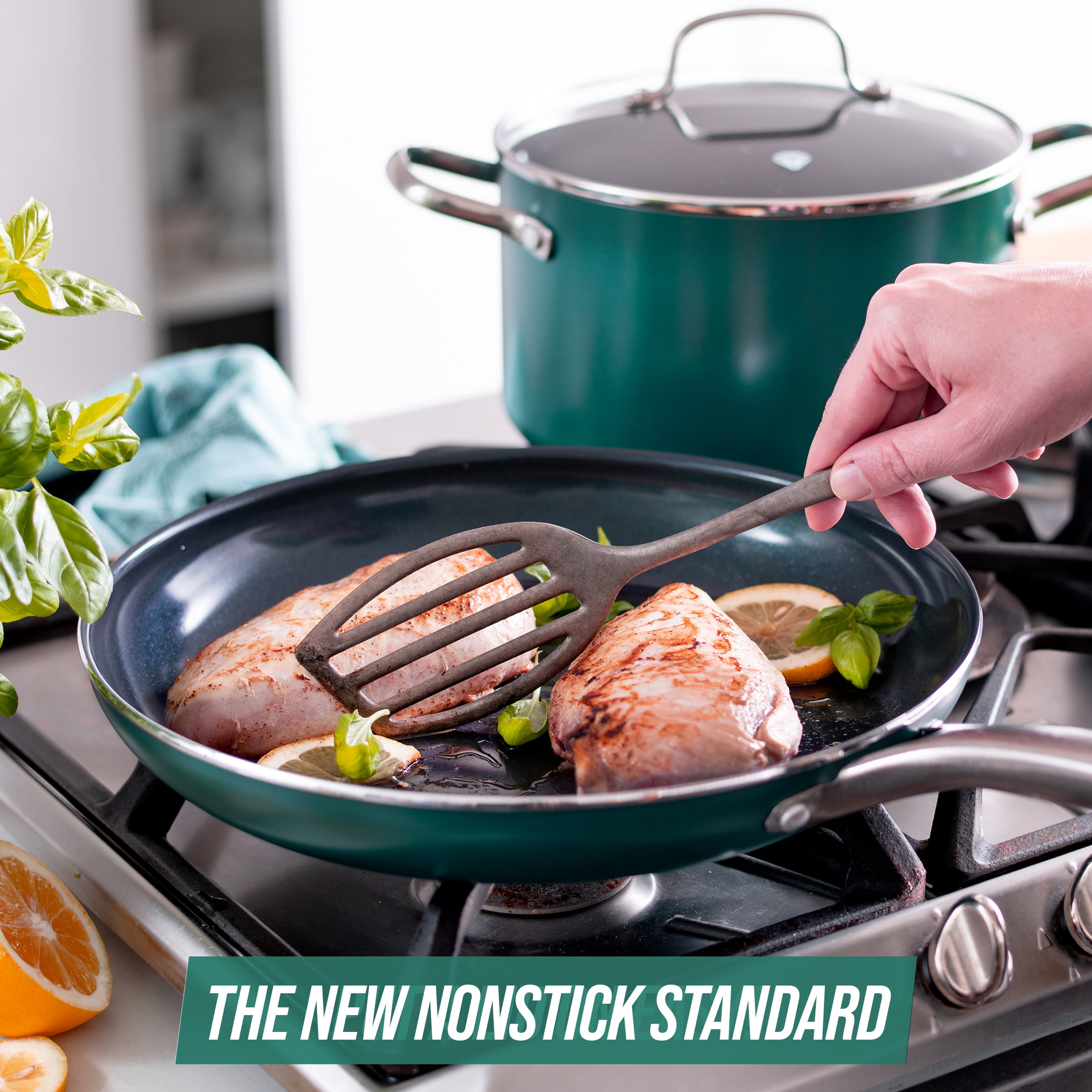 Blue Diamond Green Diamond Cast Iron Dishwasher Safe Non-Stick Frying Pan,  Color: Green - JCPenney