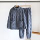 thumbnail image 2 of Gibobby Conjunto pijama mujer invierno Diseñador elegante ropa para el traje Otoño Invierno pijamas a juego unisex camisón de franela(Azul,G), 2 of 3