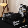 thumbnail image 5 of Erosebridal Abstract Brush Stripes Zipper Twin Comforter Sets with Fitted Sheet and 2 Pillowcases,Graffiti Lines Art Zipper Bedding Set For Girls,Black Reversible,4pcs, 5 of 7