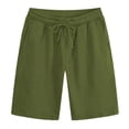 thumbnail image 4 of Sakmal Shorts Men Board Knee Length Bermuda with Pockets Beach Green 9 Inch Solid Mens Shorts S, 4 of 4