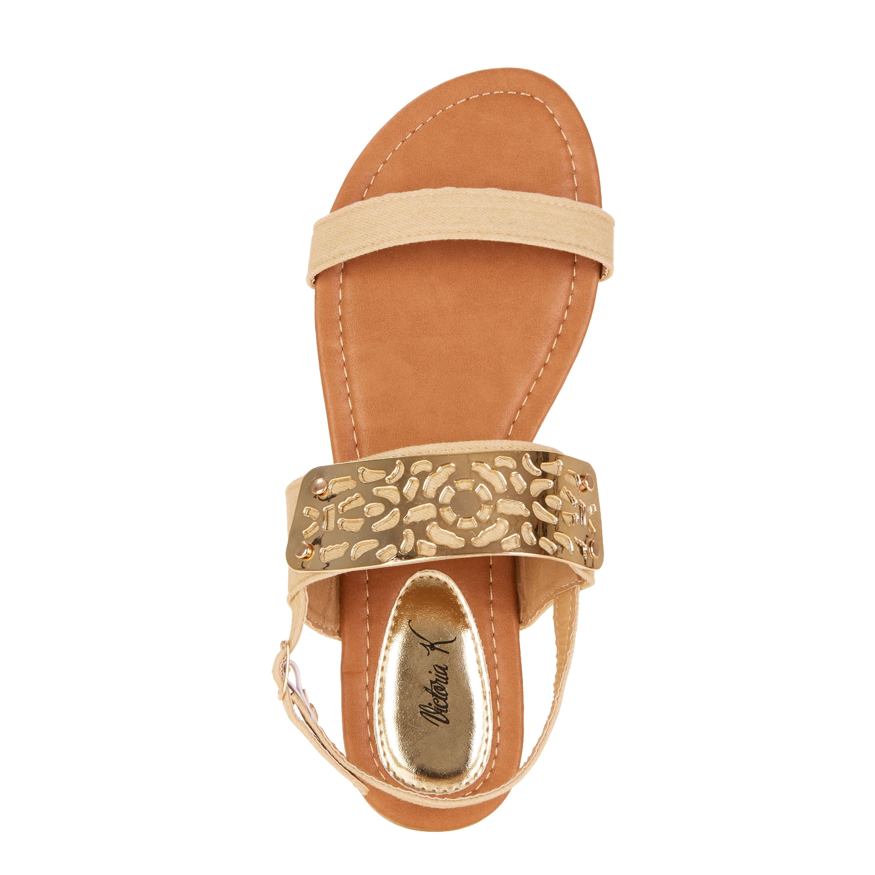 Victoria K Women's Gold Cuff Fashion Sandals