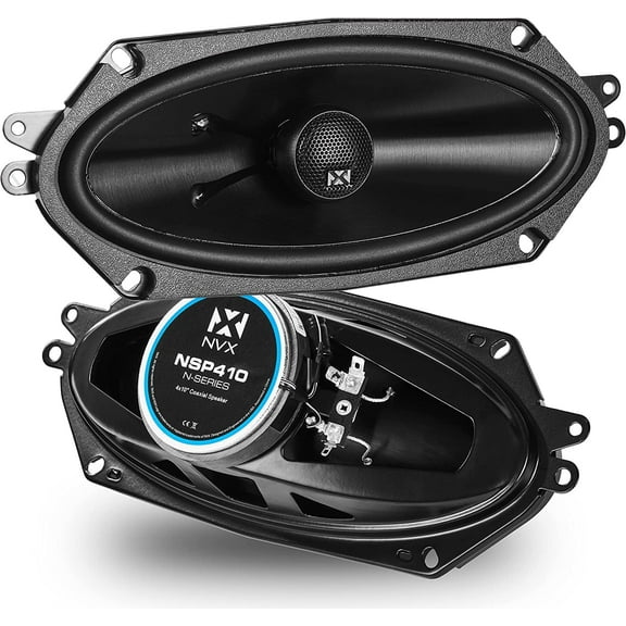 NVX NSP410 4x10" Coaxial Car Speakers 2-Way 480W Peak N-Series with 20mm Silk Dome Tweeters