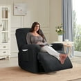 thumbnail image 6 of TAOCOCO Stretch Recliner Chair Slipcovers for Armchair, 4-Pieces Reclining Sofa Cover Black, 6 of 10