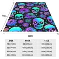 thumbnail image 2 of Skull Throw Blanket Plush Flannel Skull Gifts for Women Men Adults Soft Warm Lightweight Office Home Couch Sofa Couch Living Room Bed Camping Travel 60"x50" Skull Blankets Skull Decor, 2 of 6