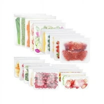 Reusable Food Storage Bags with 5 Sandwich Snack Gallon Quart & Leakproof BPA Free Food Container Freezer Safe Lunch Bag - 20 Piece - Unisex