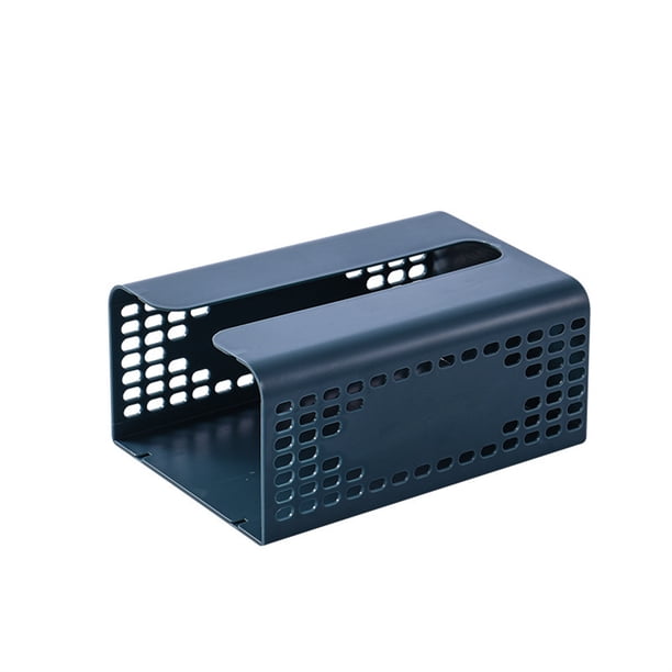 Kearding Caja de pañuelos, caja de papel montada en la pared, organizador de almacenamiento de toallas, contenedor de servilletas a prueba de Juegos de accesorios de baño Azul