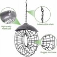 thumbnail image 4 of Comedero para pájaros, comedero para pájaros colgante, dispensador de comida para pájaros, soporte para comida para pájaros con techo, soporte metálico para bolas de grasa, recargable 25X25X7c, 4 of 5