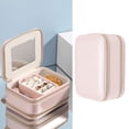 thumbnail image 4 of Small Jewelry Case, Convenient Handle Double Layer Compact Portable Jewelry Case Pink  For Travel For Home, 4 of 8