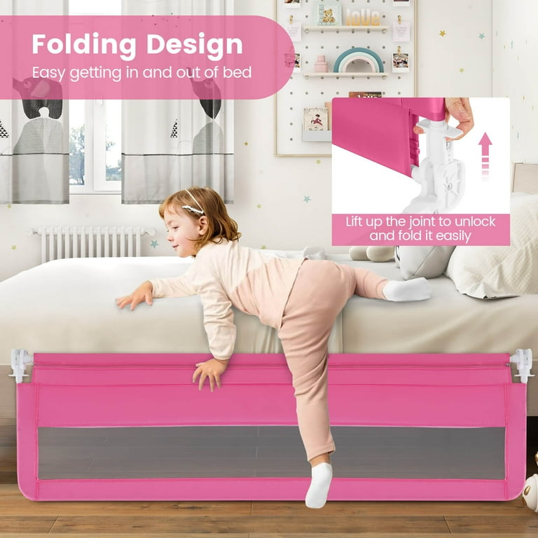 Babyjoy 71'' Foldable Bed Rail Guard, Safety Bedrail for