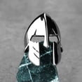 thumbnail image 5 of K-KED Spartan Warrior Mask Ring, Men's and Women's Stainless Steel Cycling Ring-silver-13, 5 of 7