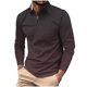 thumbnail image 2 of Blusa y camisa de manga larga con cuello vuelto para hombre, informal, con cuello vuelto, estampado, para fitness, deportiva, de manga larga, de poliéster, 2 of 5