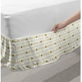 thumbnail image 2 of Geometric Bed Skirt, Hand Drawn Tribal Style Ornamental Abstract Shapes in Repeated Pattern, Elastic Bedskirt Dust Ruffle Wrap Around for Bedding Decor, 4 Sizes, Ivory and Pale Coffee, by Ambesonne, 2 of 2