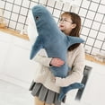 thumbnail image 3 of 140CM gran simulación suave lindo tiburón juguetes de peluche Kawaii relleno niños niñas encantador Animal almohada para regalos de cumpleaños, 3 of 5