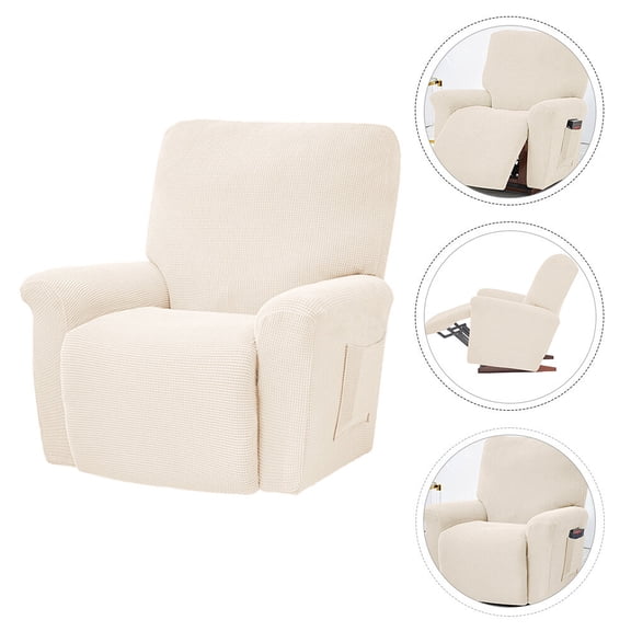 Milisten 1Pc White Recliner Chair Cover Elastic Non-Slip Slipcover for Home Use