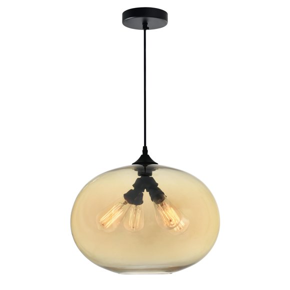 Lámpara Colgante CWI Lighting 16" Vidrio Ámbar 4 Luces