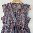 thumbnail image 6 of Sleeveless New Block Wood Floral Dress,Humming Dress,Summer Dress,Handblock Dress,Block print Dress,Dresses For Woman,Button Dress,Pocket, 6 of 9